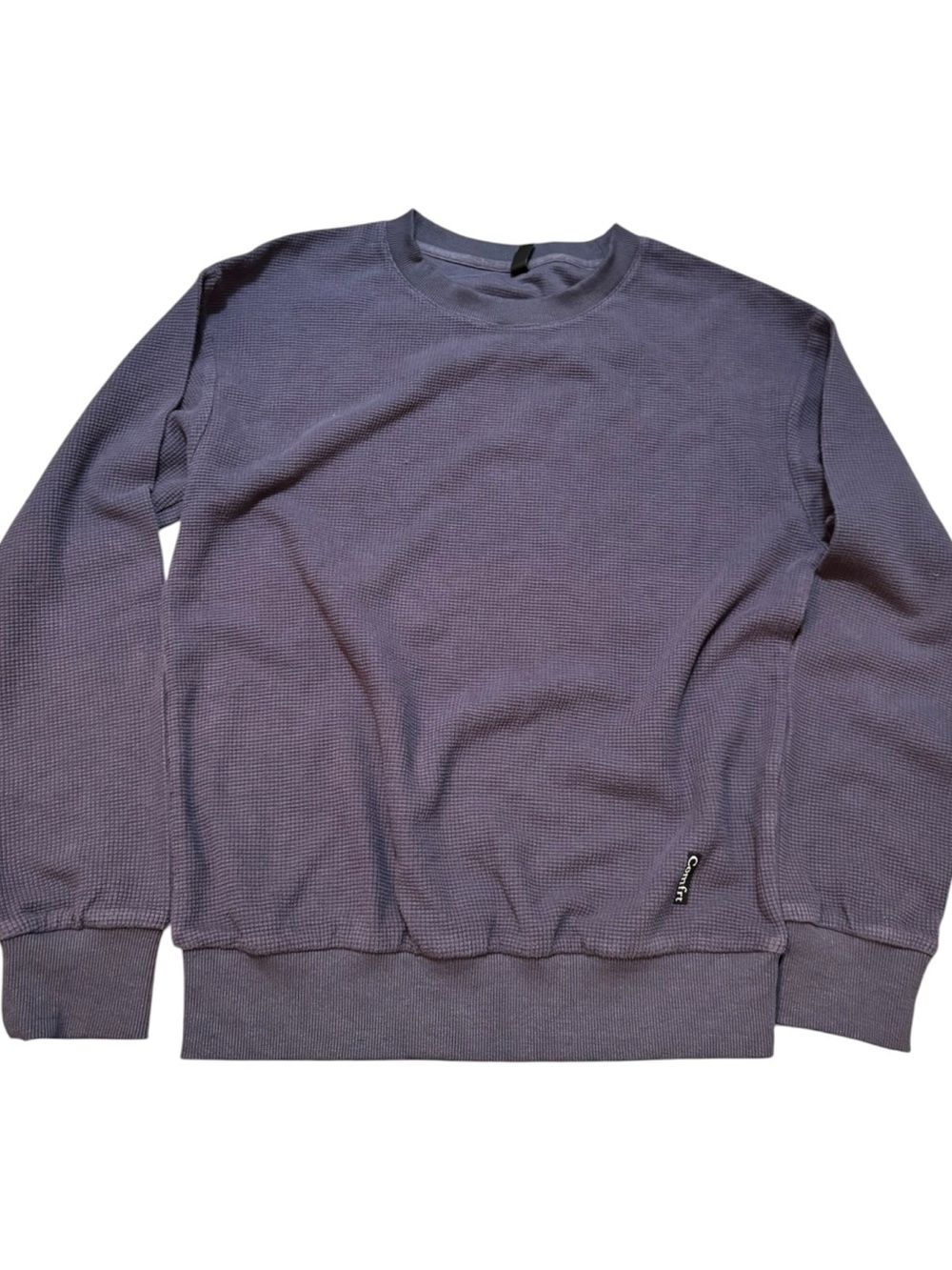 Comfrt Sweatshirt Women XS Blue Purple Sweater Crew Neck Pullover Stretch Lounge
